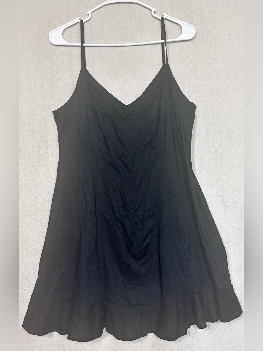 Black Spaghetti Strap Slip Dress Size Medium Minimalist Summer Simple
